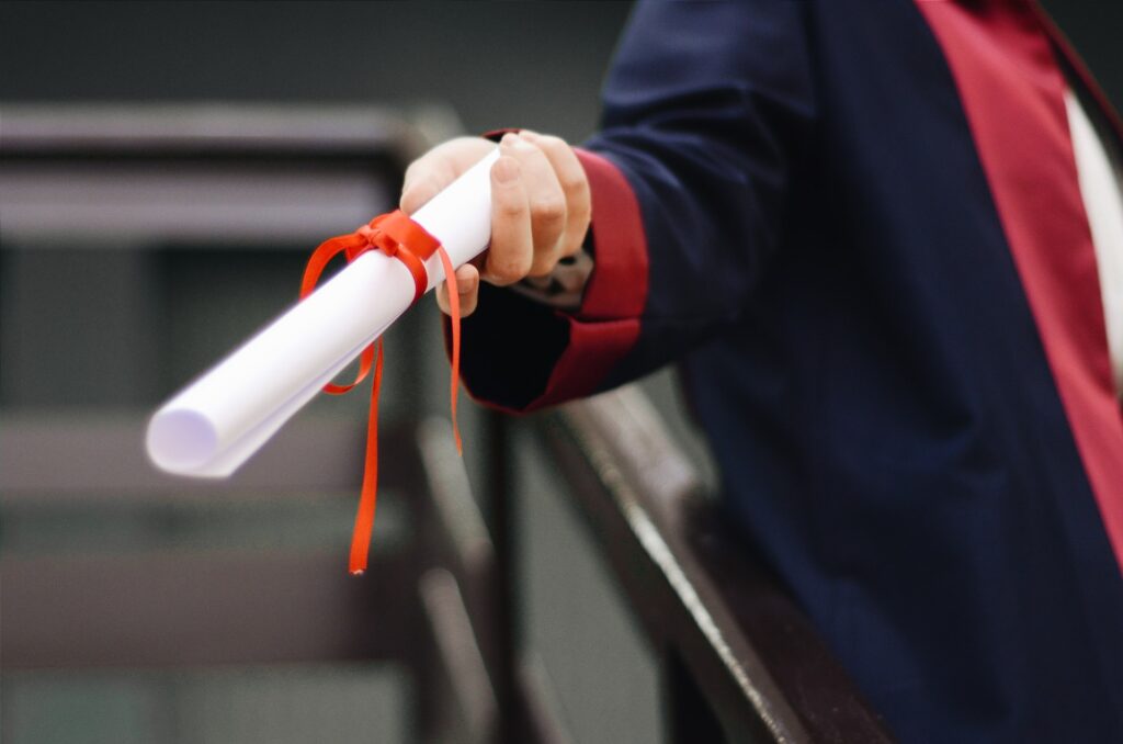 Student receiving their diploma